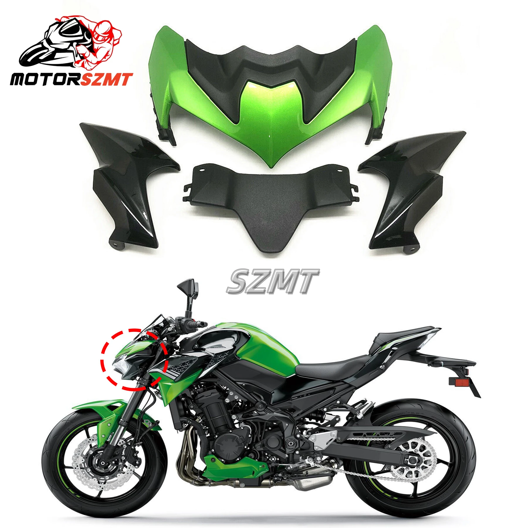 

Motorcycle Accessories For KAWASAKI Z900 ZR900 2020-2024 Ahead Of The Front Car Headlights Fairing Shell Plate Can Be Colored