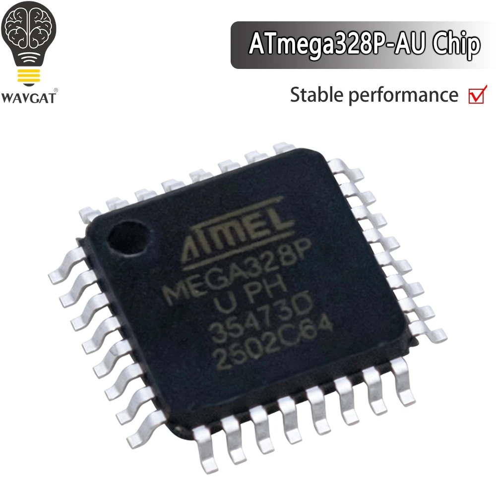ATmega328P‑AU TQFP‑32 8‑Bit AVR Microcontroller IC Chip For Arduino Development Board Electronic DIY Project