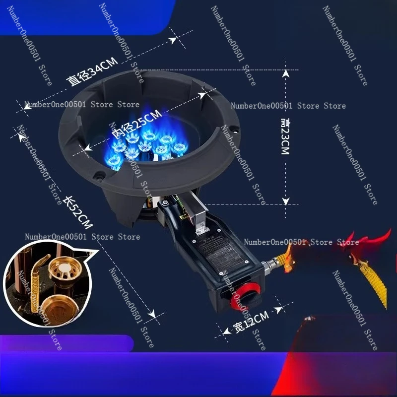 

Single Burner Commercial Wok Stove Low Pressure LPG Gas with Safety Valve Energy Saving