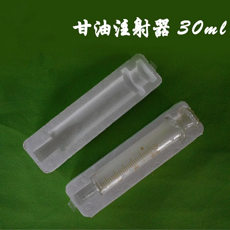 

Glycerin syringe 30ml Glass syringe Glassware Teaching equipment