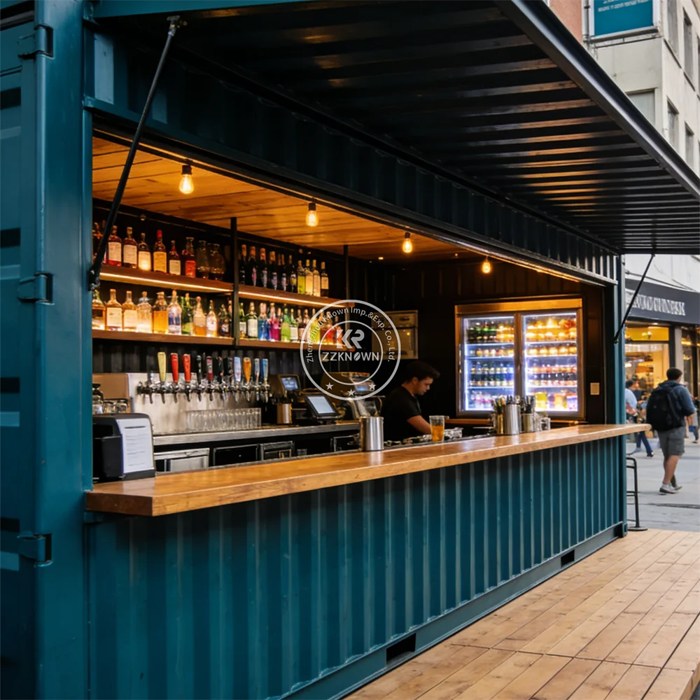 

Modern Luxury Mobile Container Bar Trailer Container Restaurant Coffee Shop Outdoor Prefab Modular Container Kiosk For Sale