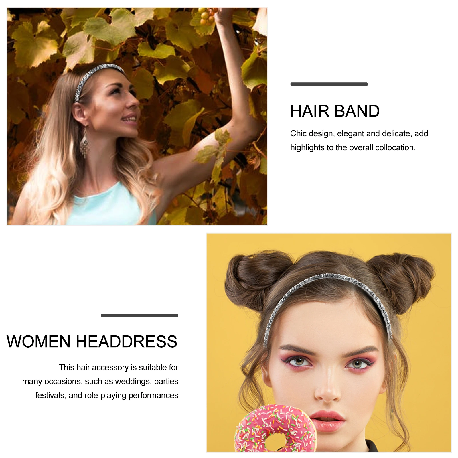 

5pcs Headbands Women Party Hair Bands Headdress For Wedding Masquerade Festival Prom Beach Garden Receptions