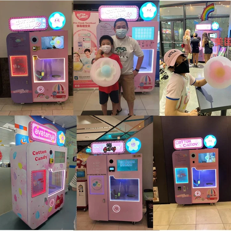 New Commercial Custom Cotton Candy Machine With Sugar Coin Operated Vending Cotton Candy Machine