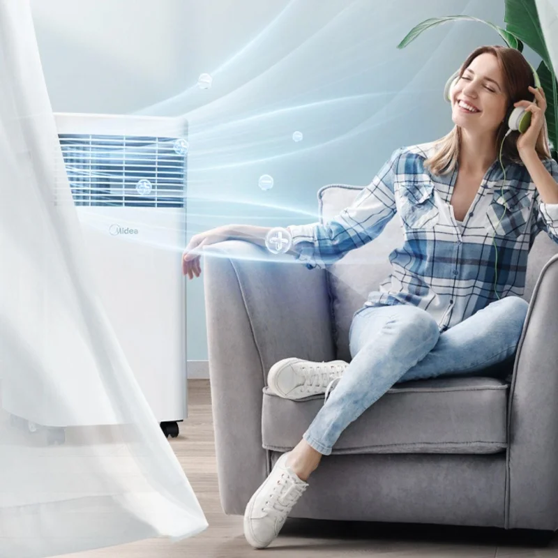 Midea-تكييف هواء متحرك ، تبريد 1 حصان فقط ، تركيب مجاني ، مطبخ ، غرفة معيشة