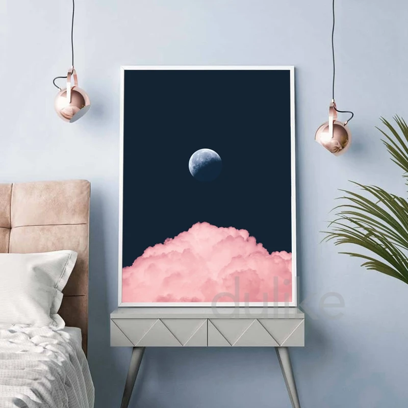 Space Themed Nursery Wall Art Prints Be Brave & Be Kind Quotes Canvas Posters Painting Baby Boy Gift Kids Room Wall Decoration