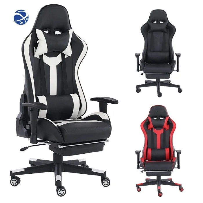 YYHC Leather Ergonomic Computer Silla Design Racing Luxury Office Chair Arm in Metle Design