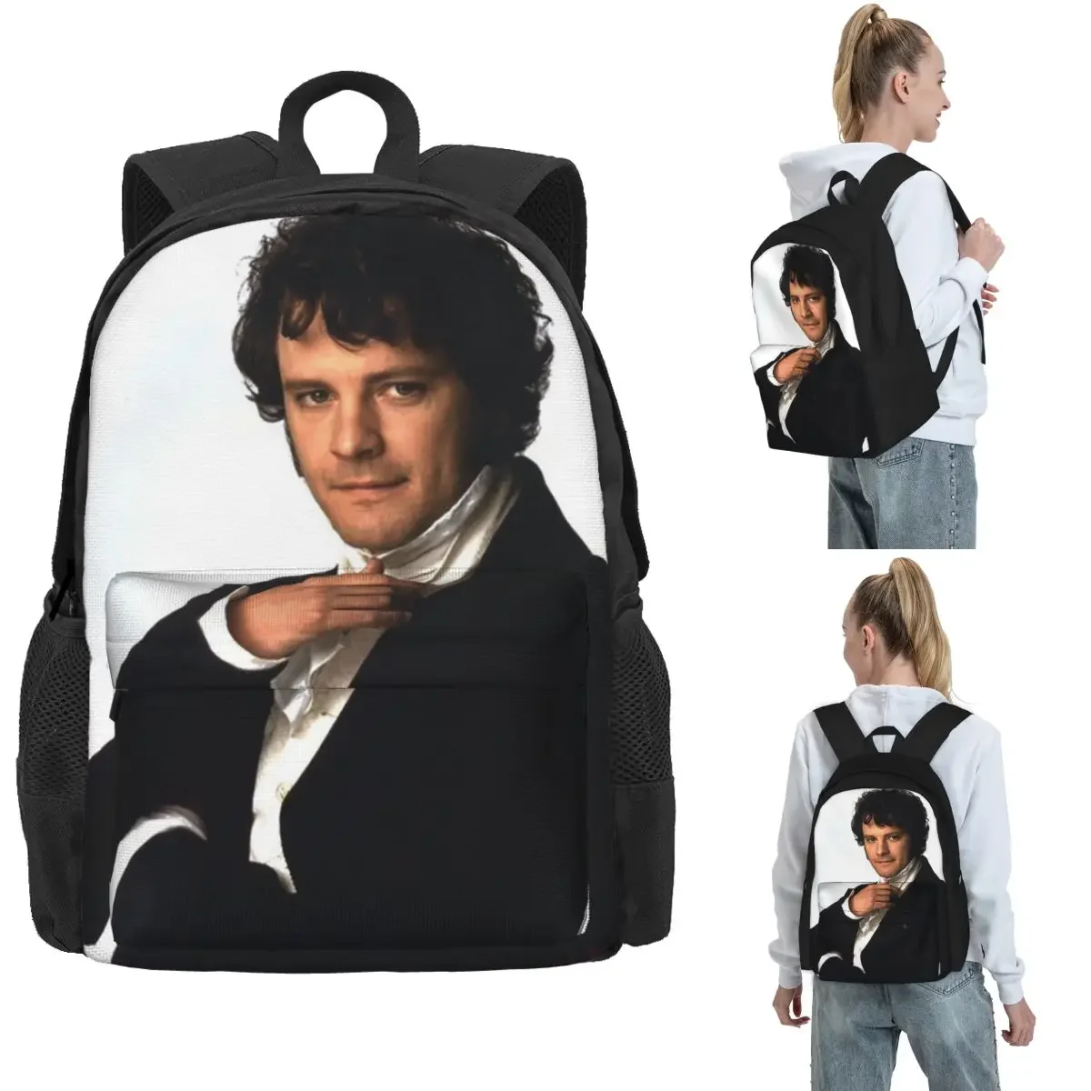 Colin Firth As Mr Darcy In Pride And Prejudice Backpack Hot Sale Daypack Large Capacity Kids BookBag School Bag  for Men Women