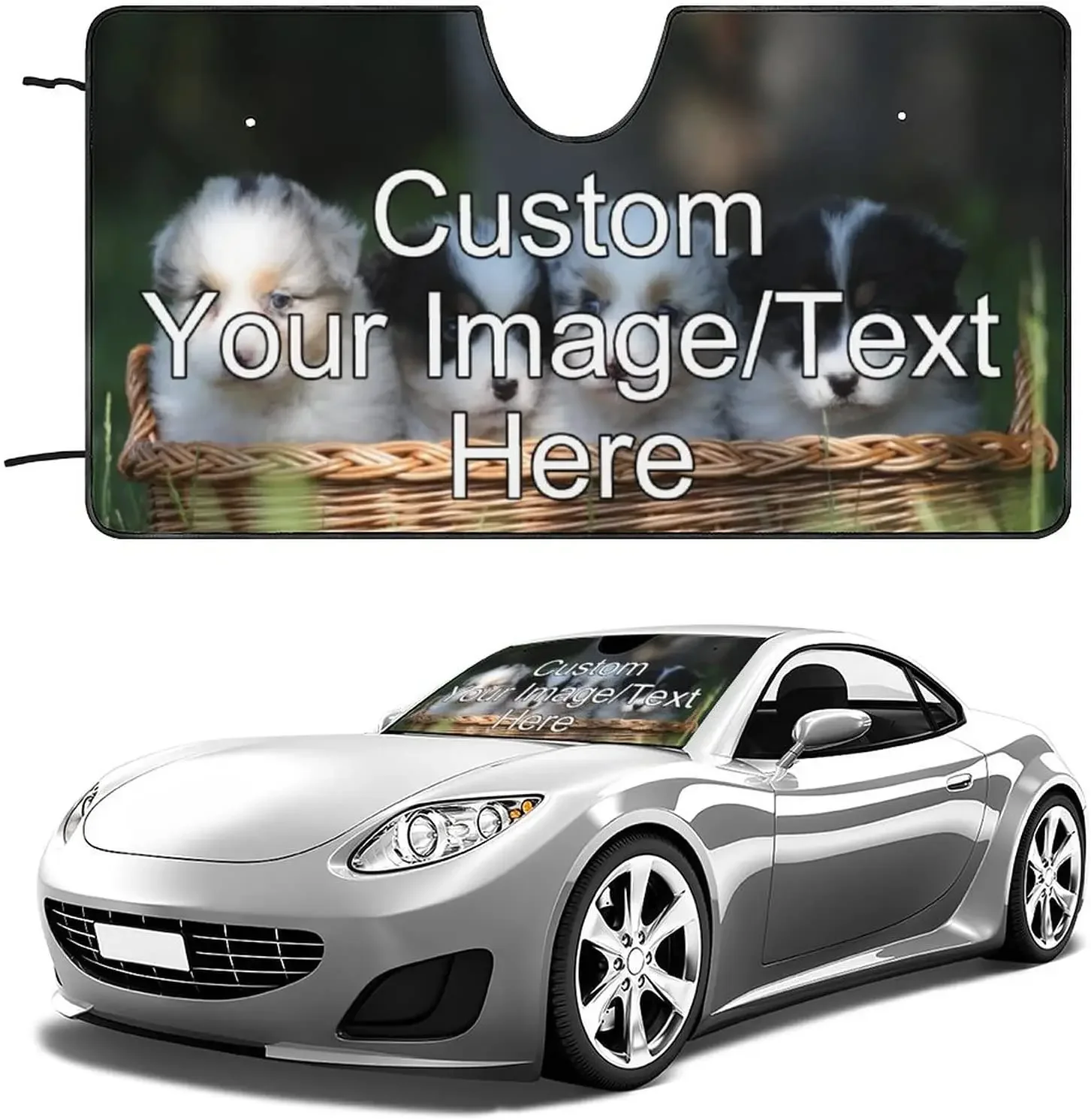 Custom Car Windshield Sun Shade Personalized Car Sunshade for Windshield Add Your Image/Text Customize Car Sun Visor UV Ray 51