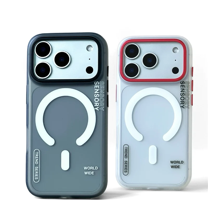 

Stylish Elements Labels Matte Magsafe Case For iPhone 17Pro Max 17 16Pro 17Pro Translucent Metal Lens Frame Shockproof Cover