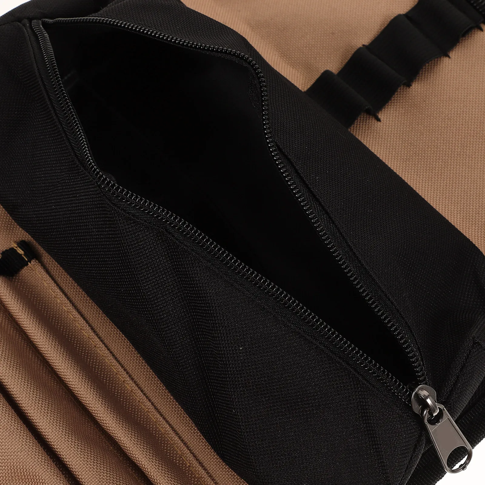 600D Oxford Cloth Heavy Duty Tool Roll Bag Compact Portable Utility Organizer for Hand Tools with Elastic Straps Zip Pocket