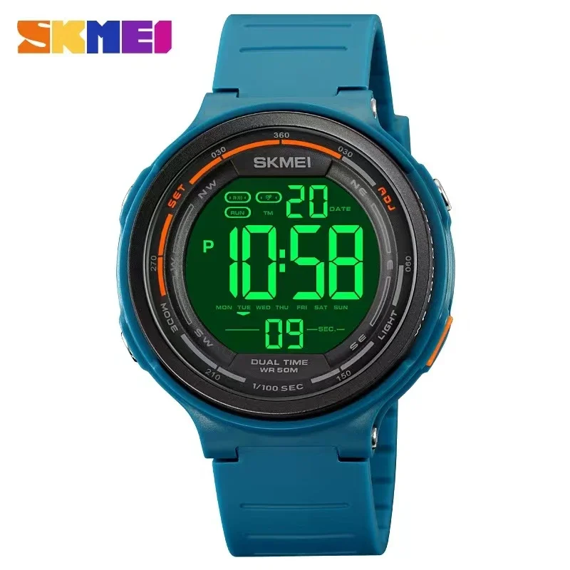 SKMEI-reloj deportivo Digital para hombre, cronógrafo de pulsera, resistente al agua, 5Bar, 1841, 1894, 1858