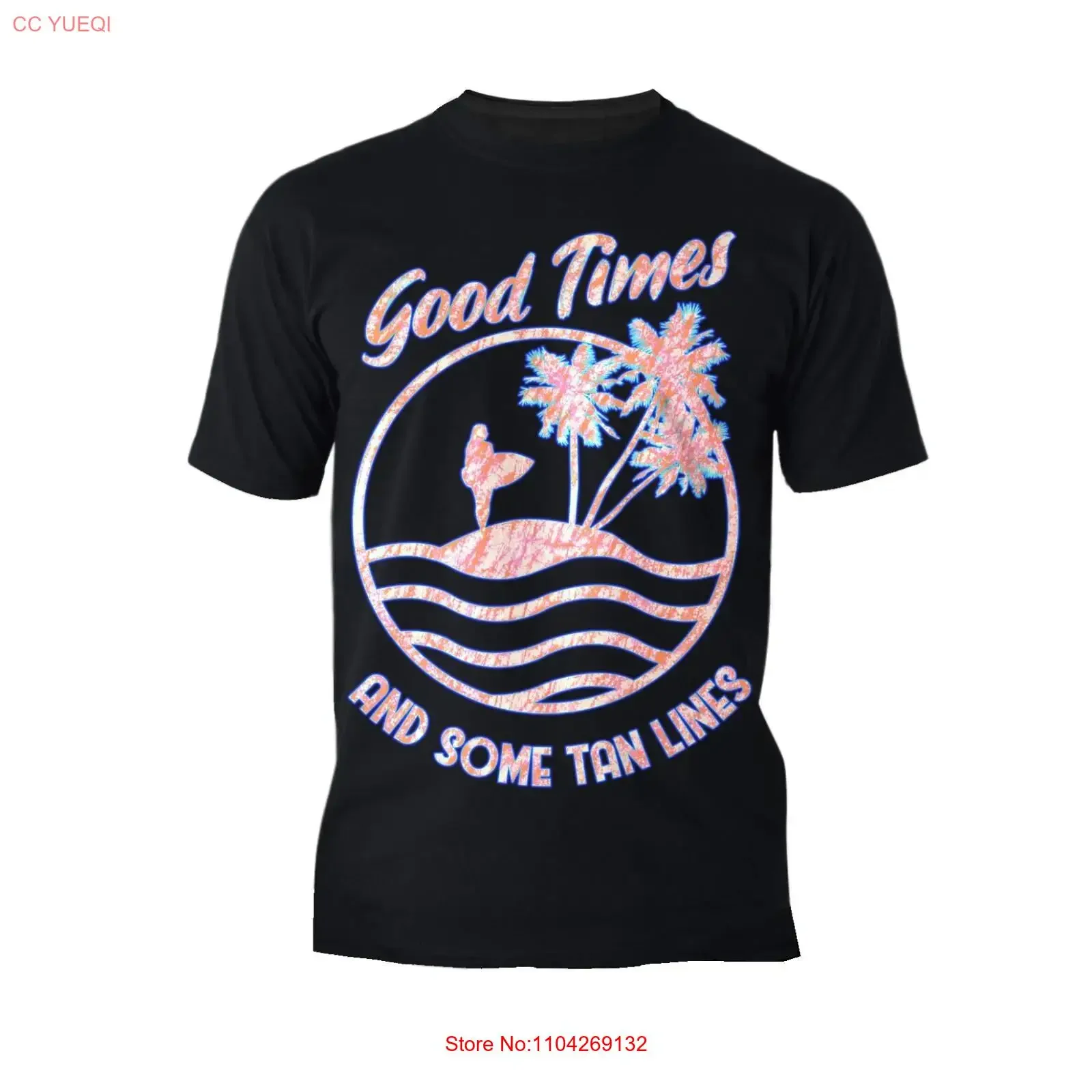 Summer Vibes Good Times Tan Lines Retro Beach Official Men's T Shirt vintage Washed Comfortable Stretched Slightly