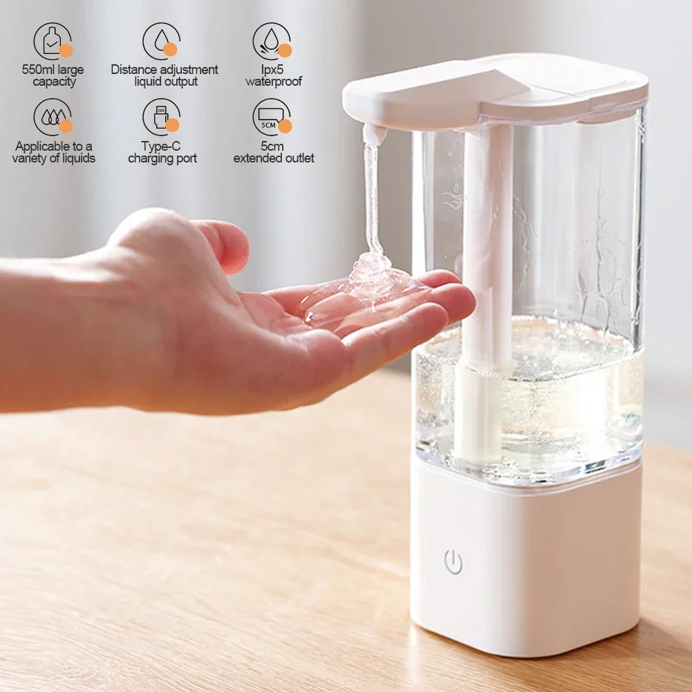 Smart Touchless Automatic Dish Soap Dispenser for Kitchen Sink 550ml High Capacity Save Detergent Liquid Detergent Dispenser