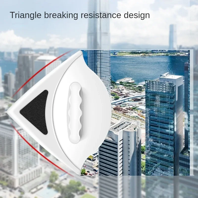 Clean Triangular Magnetic Double-sided Wipe High-rise Glass Wipe Double-layer Insulating Glass Scraper Window Artifact