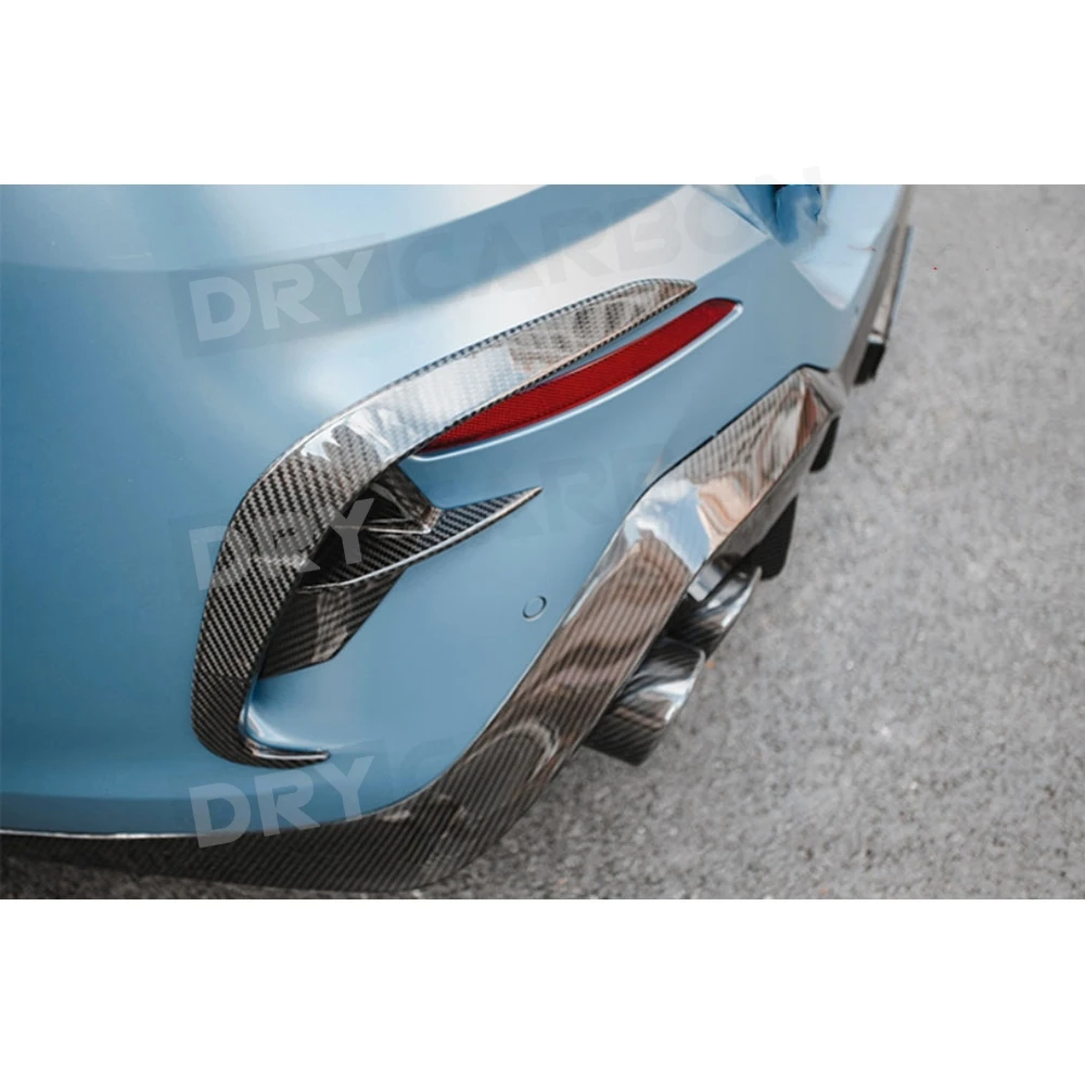 ألياف الكربون الجافة شفة خلفية الوفير المفسد الناشر غطاء الخائن الجانبية لسيارات BMW 8 Series G14 G15 G16 M Sport 2018 2019 2020 2021