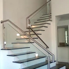 Balcony Clear Toughened Glass Stair Handrail For Indoor Outdoor Stairs