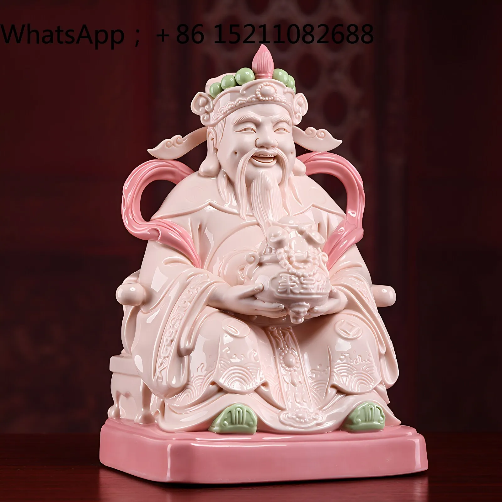 SCY God of Wealth Statue Home Consecration Ceramic Store Office Company Opening Ornament