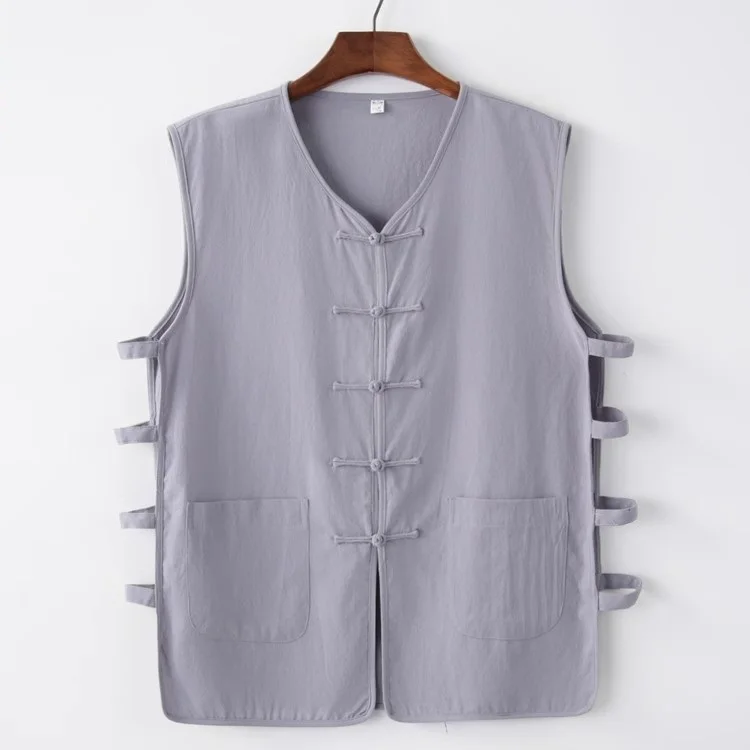 

Мужской топ, жилет, индивидуальный тонкий хлопковый костюм Тан в китайском стиле, большие размеры