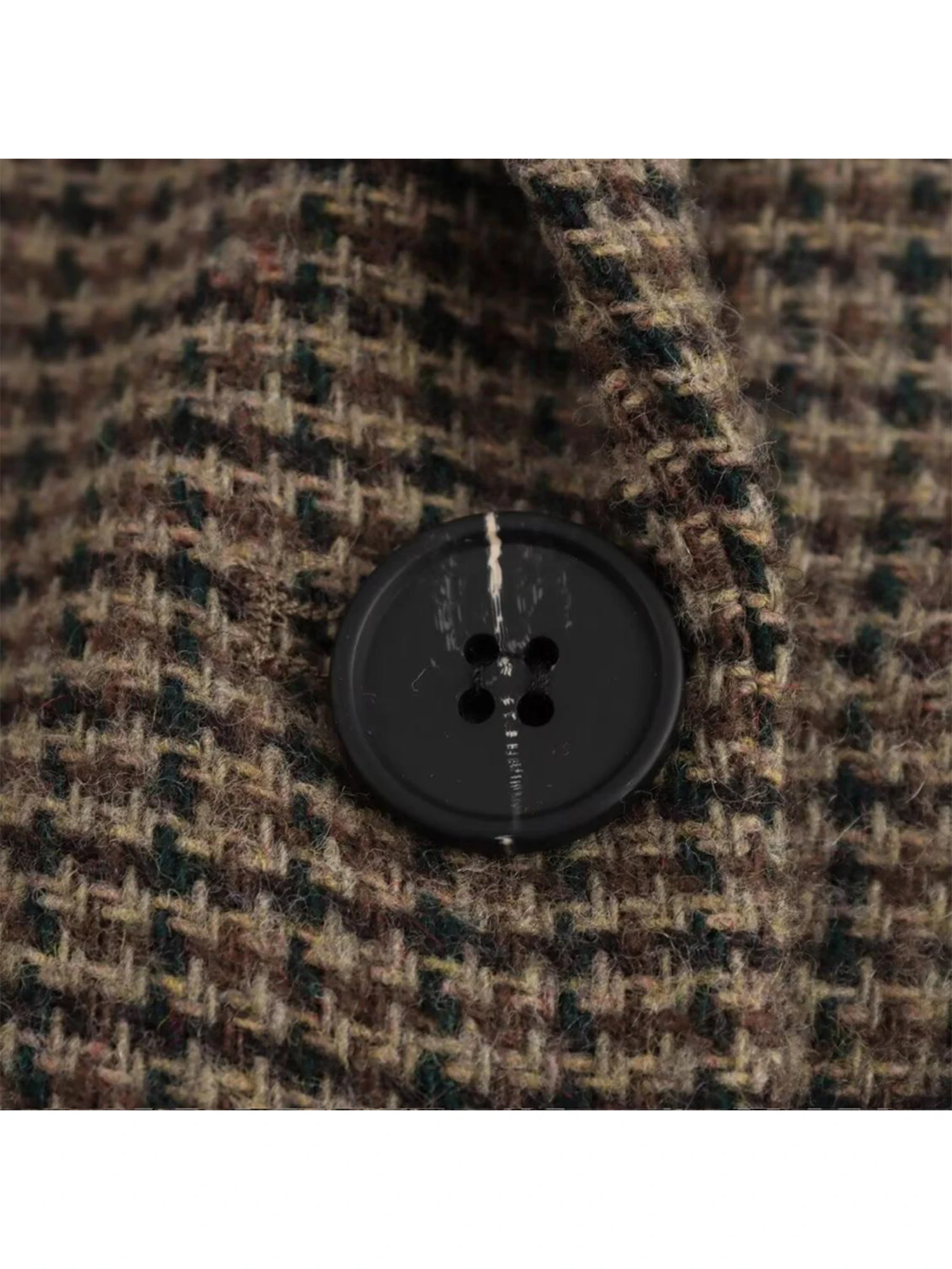 سترة نسائية بنية منقوشة Y2k Harajuku 2000s عتيقة بأكمام طويلة واحدة الصدر معطف ملابس خارجية كبيرة الحجم لخريف 2025 #3