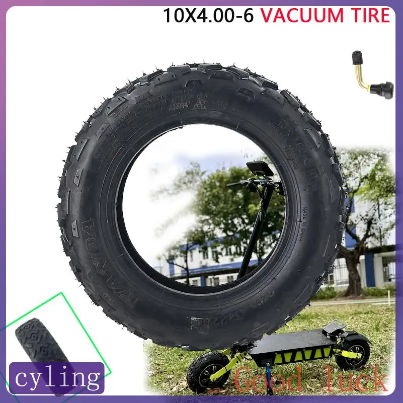 

Шина 10x4.00-6 для электросамоката, для бездорожья, черная, бескамерная конструкция, усовершенствованный дизайн протектора, премиальный резиновый материал