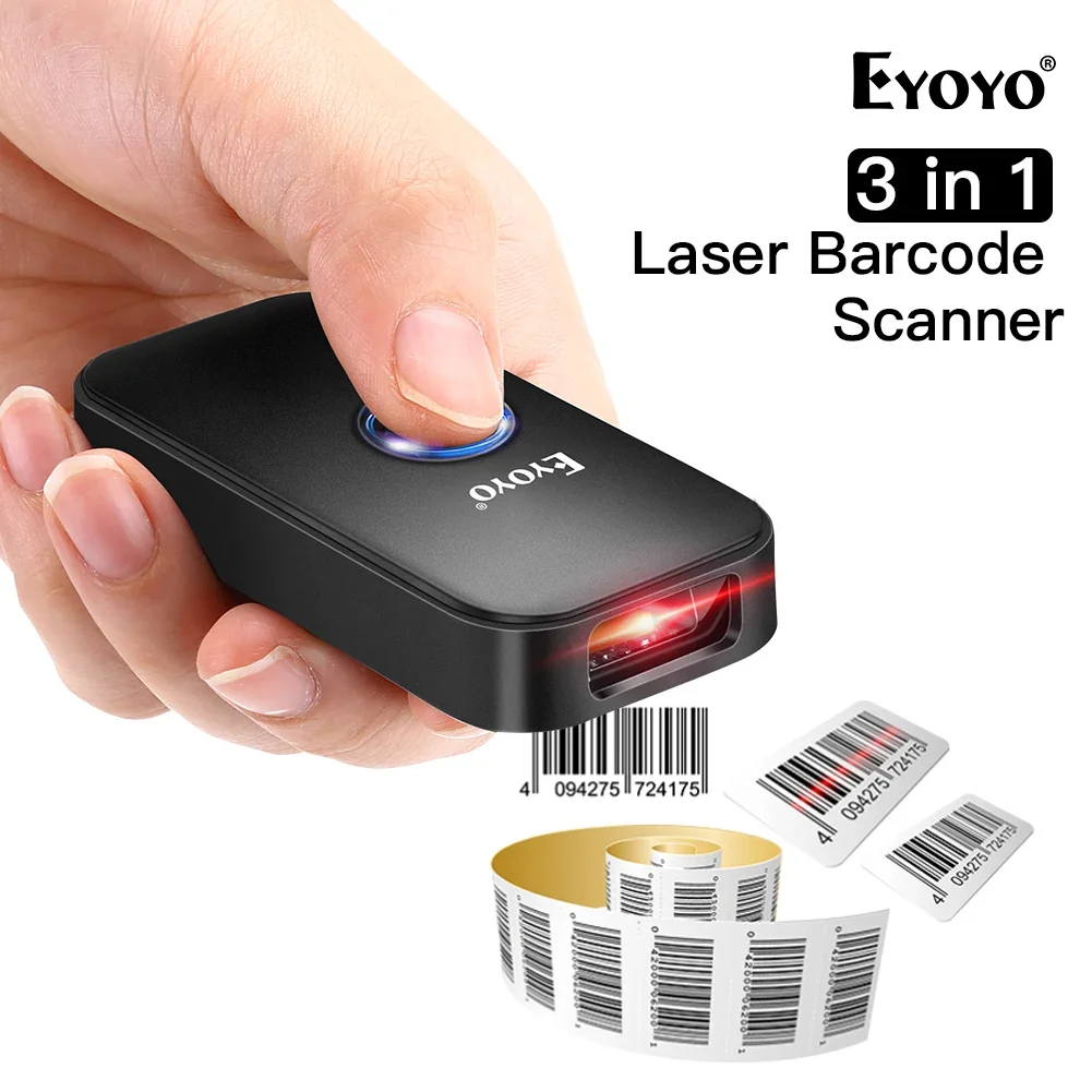 Eyoyo EY-009L USB 2.4G BT Connect Laser 1D Bar Code Reader Portable Bluetooth Android Barcode Scanner for Library Warehouse