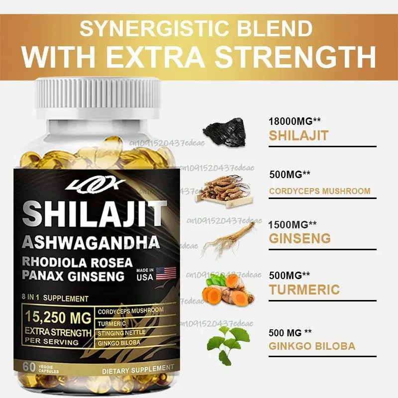 Xilaizhi 15250mg 60 แคปซูลมีความแข็งแกร่งเพิ่มเติมจาก Cordyceps Sinensis, โสม, ขมิ้นและแปะก๊วย Biloba