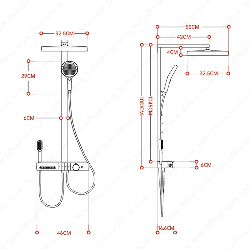 현대식 대형 레인 샤워 시스템, 디지털 디스플레이, 다중 모드 샤워 세트, 피아노 키 숨김형 바닥 배수구, 가정 및 호텔용