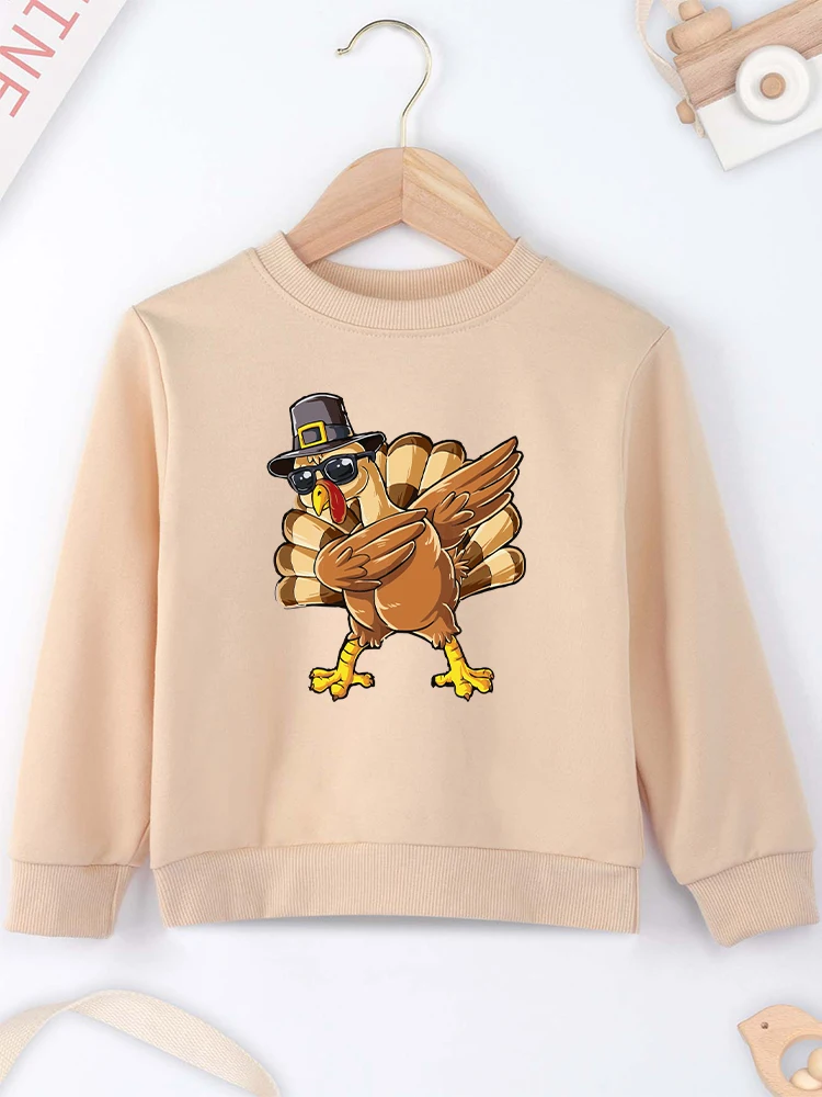 Dab Dance Turkey Pattern Kids Sweatshirt Hipster Hip Hop Style Boy Girl Sweatshirt Creative Trend American Style Toddler Hoodies