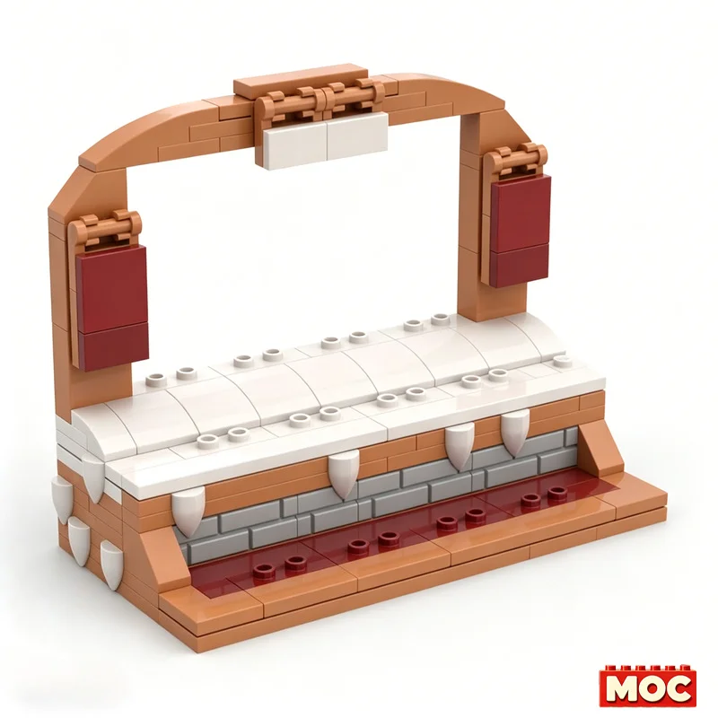 131Pcs Minifigure Christmas Display Stand Custom Building Blocks Winter Themed Display Base Educational Assembly Toy Collectors