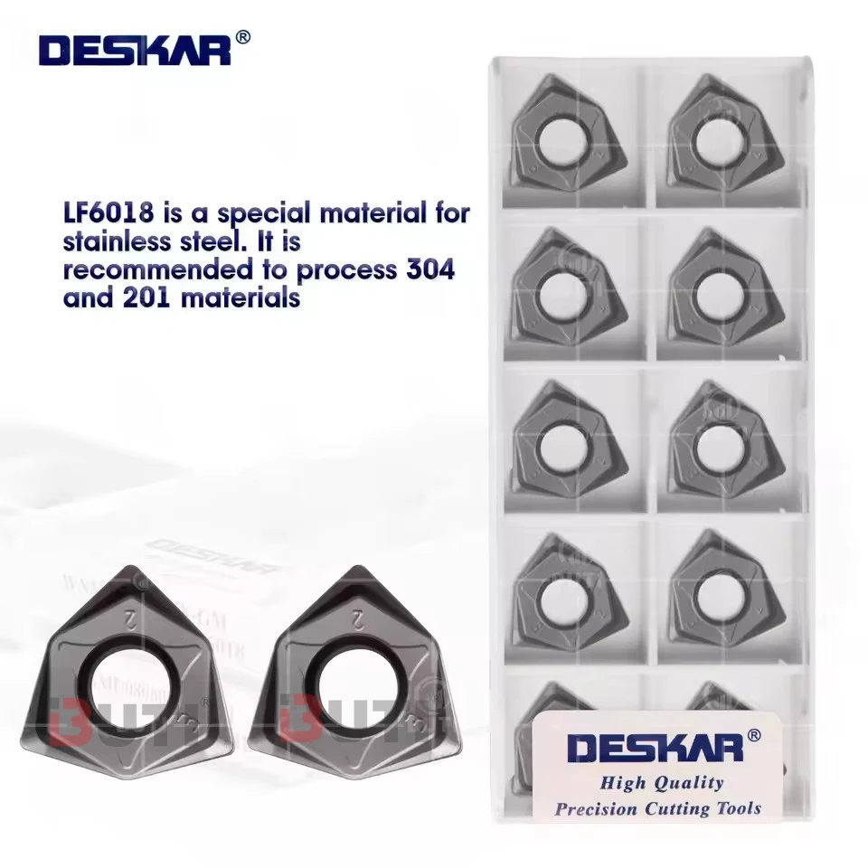 

DESKAR 100% Original WNMU080608EN-GM LF6018 Milling Cutting Cutter Numerical Control Insert Metal Turning Tool Lathe Tools Blade