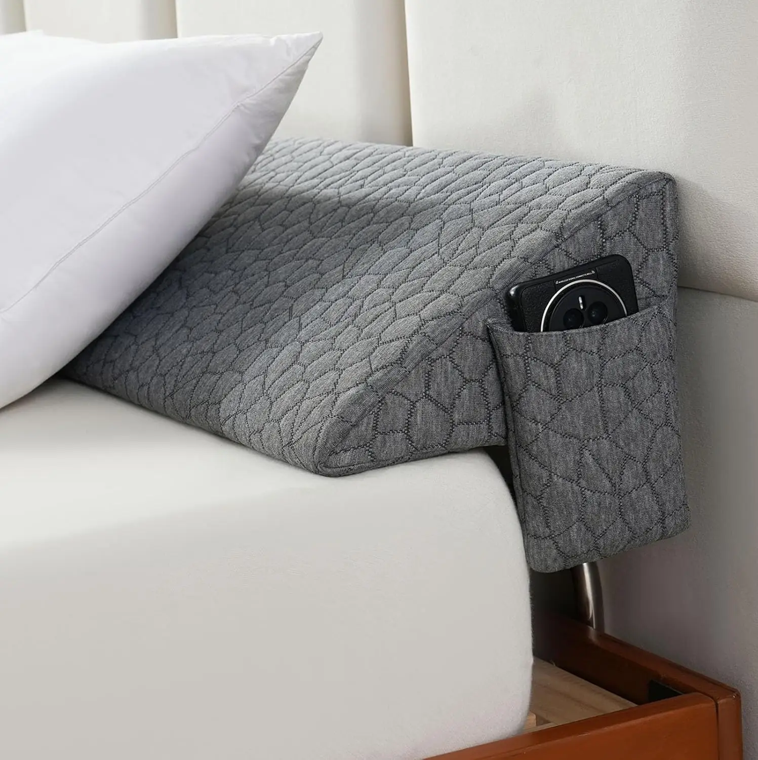 

Queen Size (60""X10""X6"") Bed Wedge Pillow Headboard Pillow Mattr Wedge Triangle Pillow Reading Pillow Long Bolster Pillow Bed