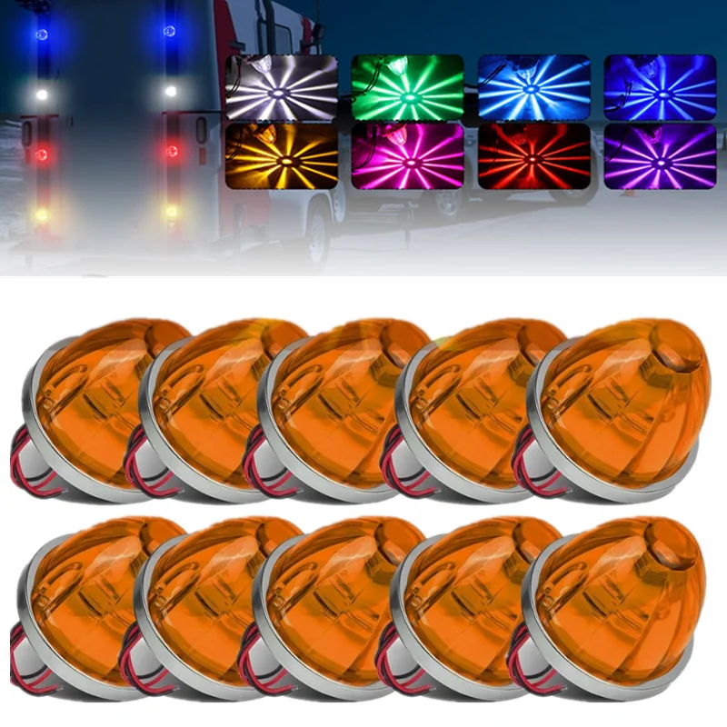 

10 шт. светодиодные арбузные фонари для автомобиля, грузовика, грузовика, боковые фонари 12 В 24 В, индикаторная сигнальная габаритная лампа, стробоскопическая светящаяся лампа