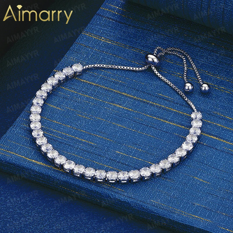 925 Sterling Silver Light Luxury Round AAA Zircon Bracelet for Women's Parties Banquets Weddings High-quality Fashion Jewelry