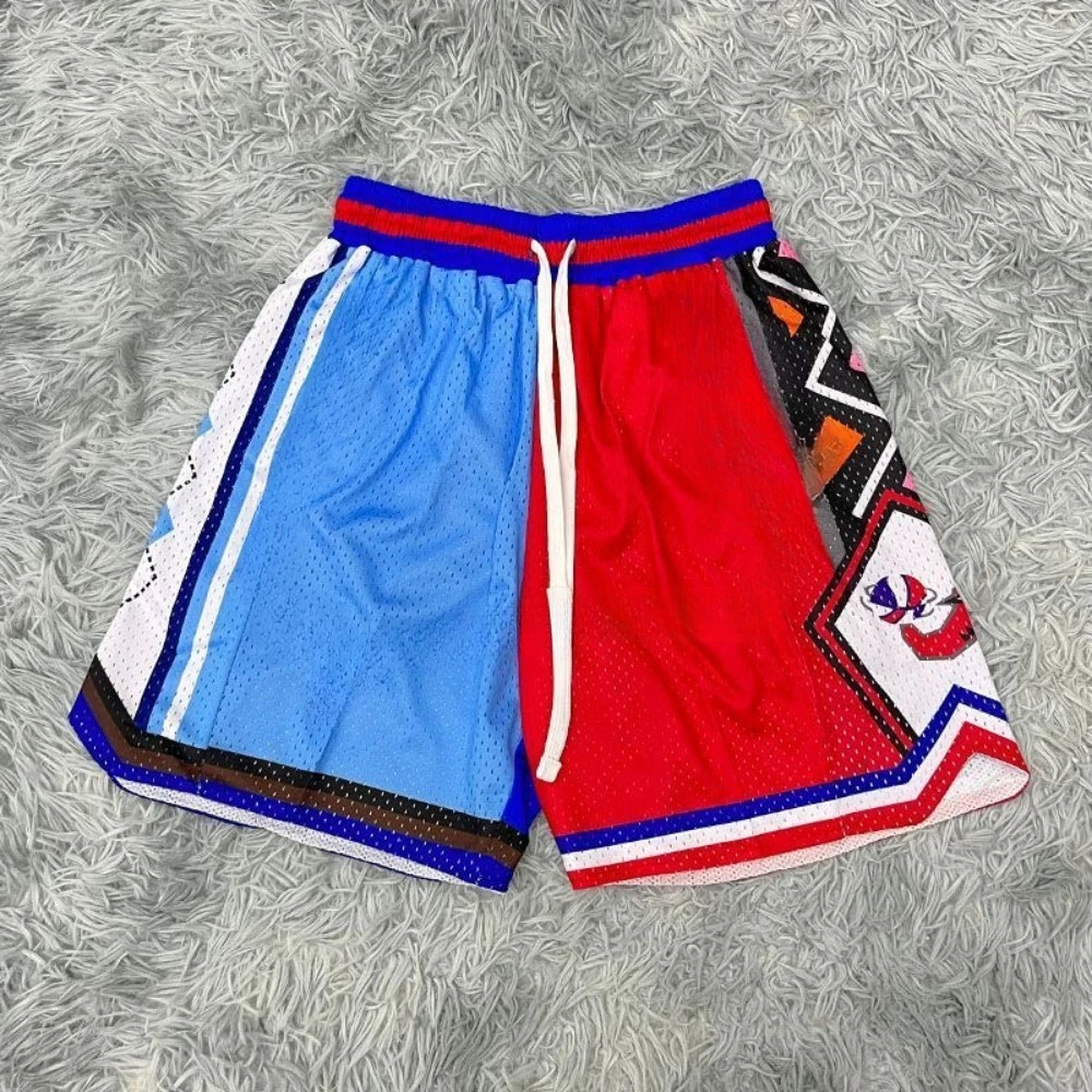 American Basketball Shorts Men\'s Sport Retro Cotton Personality Lightning Quarter Quarter Pants Lakers Warriors Ball Pants