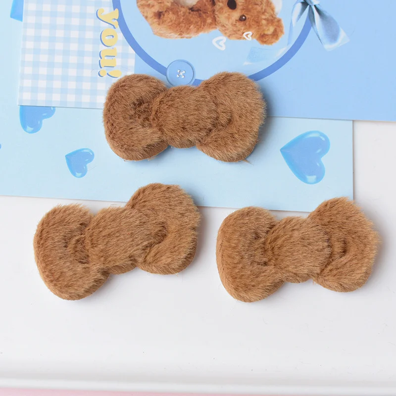 WFFNNKC 10/20Pcs Fluffy Bowknot Resin DIY Accessory Children Hair Clip Necklace Jewelry Craft Supplies Phone Decor Materials