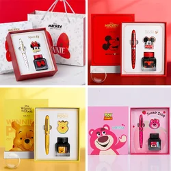 Disney Metal Fountain Pen Gift Box Mickey Minne Pooh Lotso Student Pen Writing Stationery Office School Supplies Birthday Gift