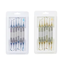 Juego de herramientas de llenado de resina compuesta para odontología, cabezal chapado en titanio, espátula con mango grueso, instrumento de relleno Dental, restauración, 6 uds.