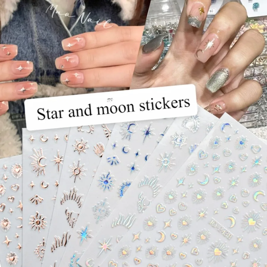 1 Blatt Monds tern Sun Design Nagel aufkleber, selbst klebende Gold Nail Art Aufkleber für Nail Art Dekoration, Nail Art Lieferungen