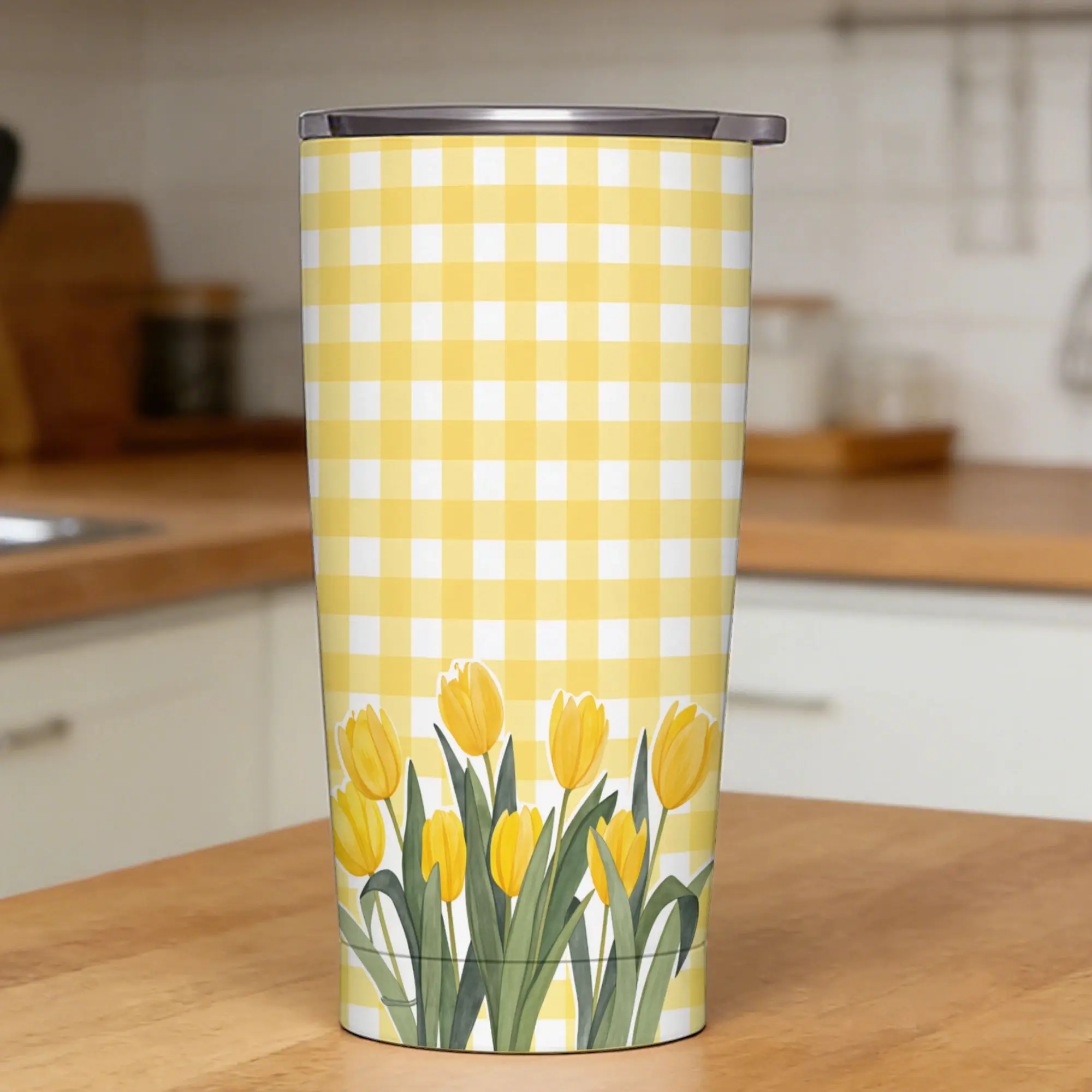 Yellow Tulip Bicycle And Hello Sunshine Tumbler  Keep Heat Cold and Hot Water Bottle Stainless Steel Travelist Thermal Cups,