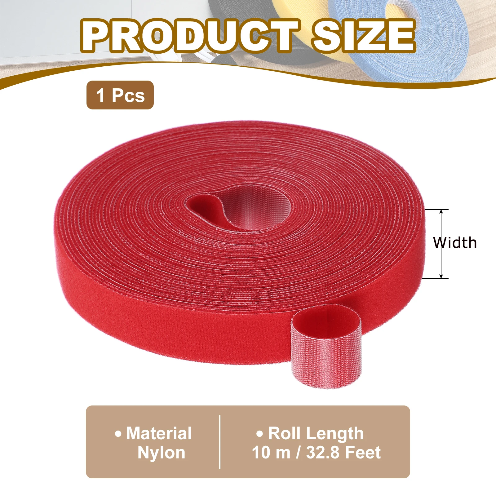 10Meter Cable Organizer Cable Management Wire Winder Tape Double-Sided Nylon Strips Cable Ties Multi-Purpose Cord Wrap Fastener