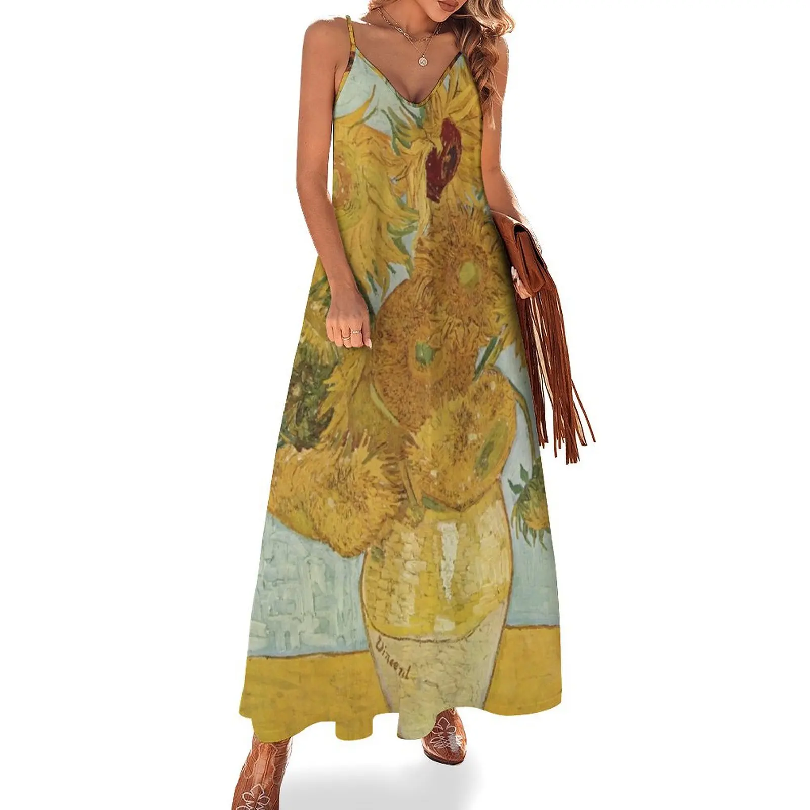 

Sunflowers Van Gogh Sleeveless Dress elegant and pretty women's dresses Women's summer dress clothing women summer 2025 Dress