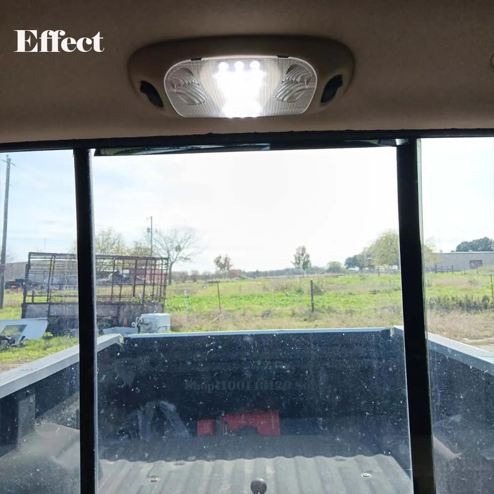 Full LED Overhead Dome Roof Reading Light + Lamp Cover For 1999-2007 F250 F350 F450 F550 Excursion Expedition Mustang Taurus