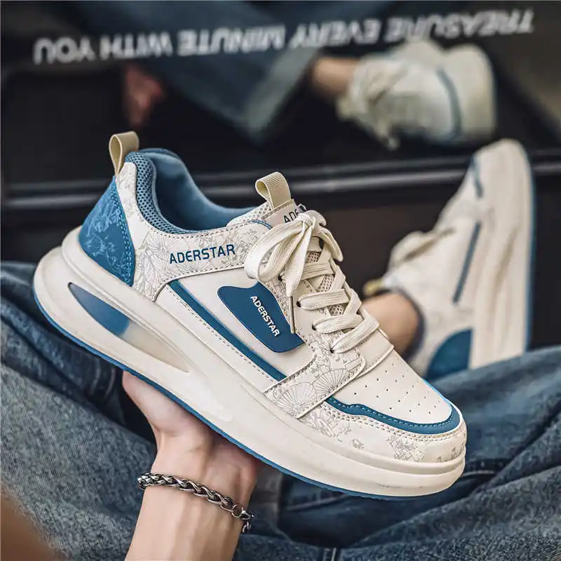 Męskie sneakersy na platformie podwyższające wzrost, wiosenne mokasyny, czarne buty szkolne, codzienne męskie tenisówki sportowe, stylizacja sabot, przytulne.