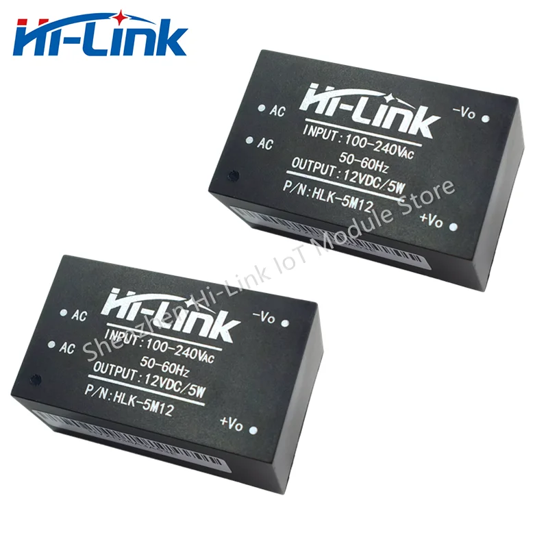 Hilink ACDC от 220 В до 12 В, модуль источника питания, регулируемый высокоэффективный понижающий преобразователь меньшего размера