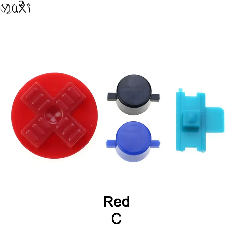 YuXi 1SET untuk GB tombol Game silang DIY tombol Keypad d-pad A B tombol daya hidup mati tombol pengganti tombol plastik