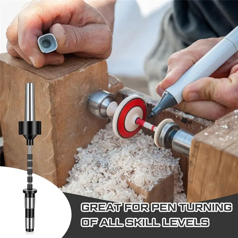 BHBD-2MT Pen Spindle For Wood Lathe Pen Rotary Tool With Spindle Saver And 5 Bushings Wood Rotary Pen Barrel Kit