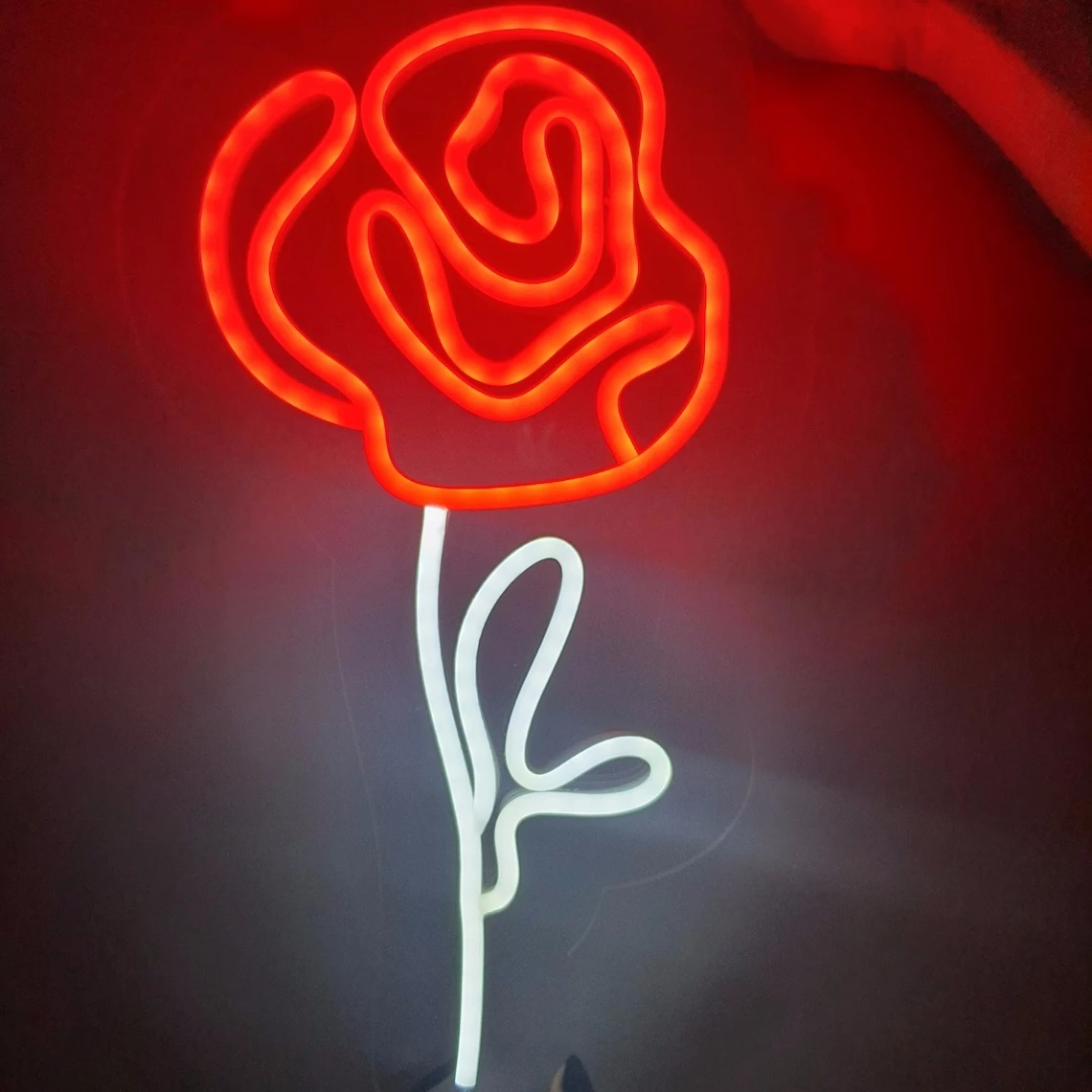 Imagem -03 - Neon Sign Rose Flower para Quarto Luzes Decorativas de Parede Personalizadas Sinal para Casa Presente para Casais