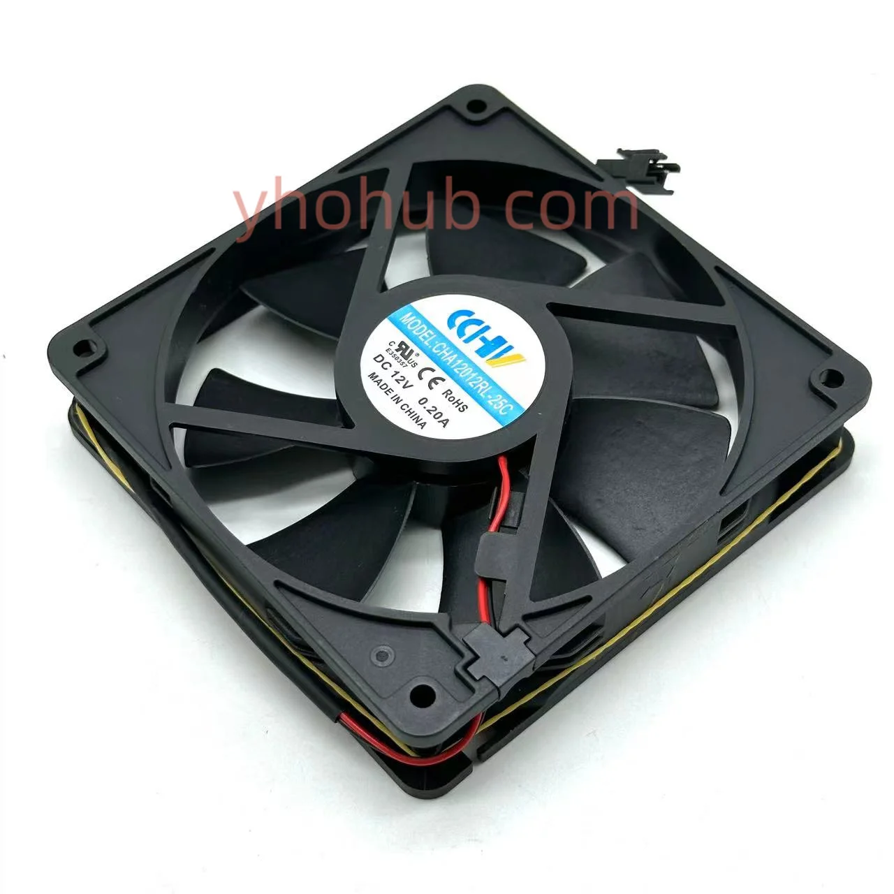 CHA12012RL-25C DC 12V 0.2A 120x120x25mm 2-Wire Server Cooling Fan