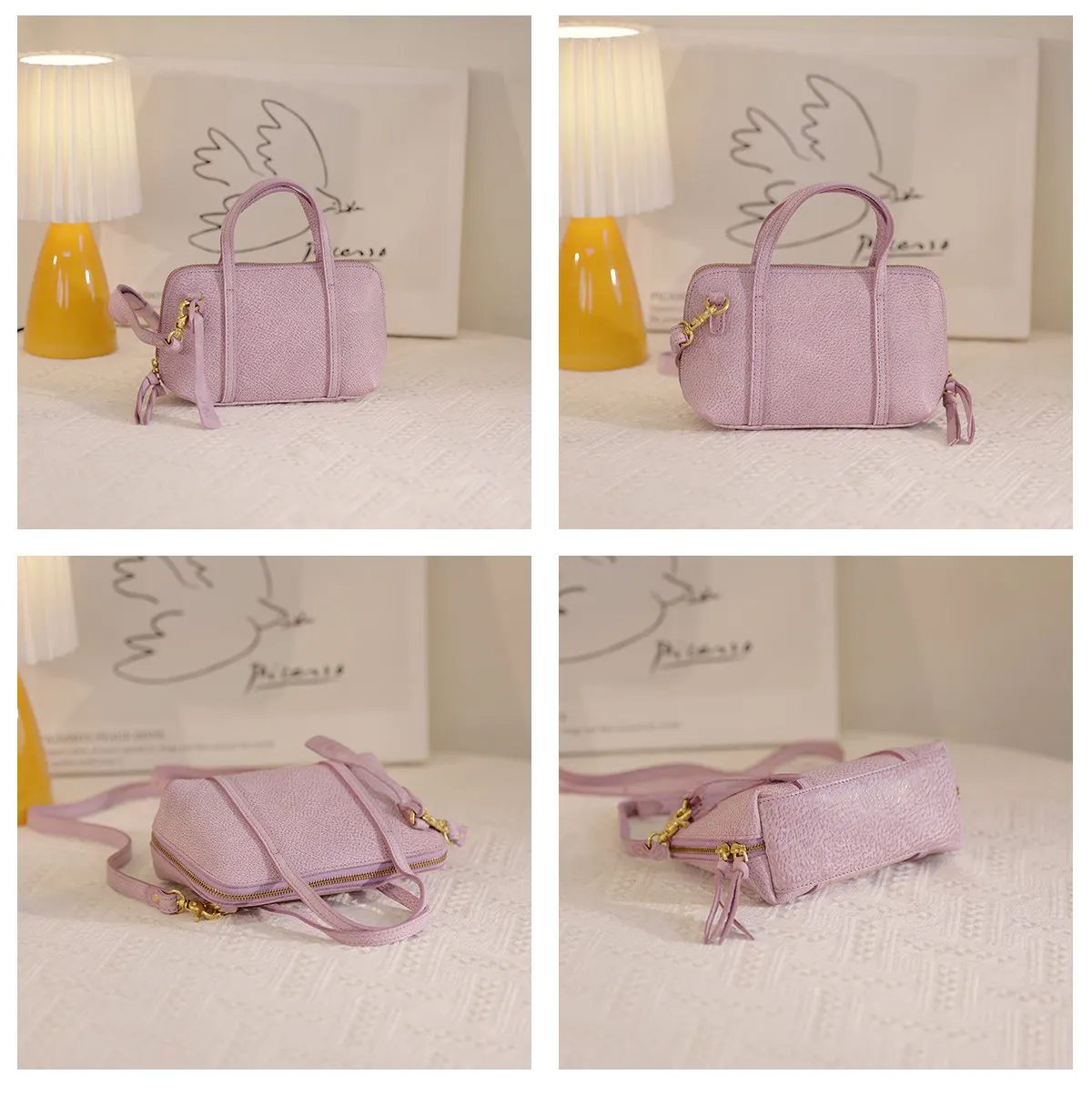 Handgefertigte Damenhandtaschen aus echtem Leder von Modedesignern, Vintage-Luxus, echtes Rindsleder, süße Umhängetasche für Damen – Detail 18