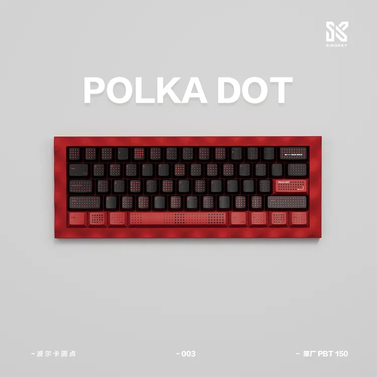 Keycap tari merah Polka Dot Tinggi asli PBT1.5 ketebalan